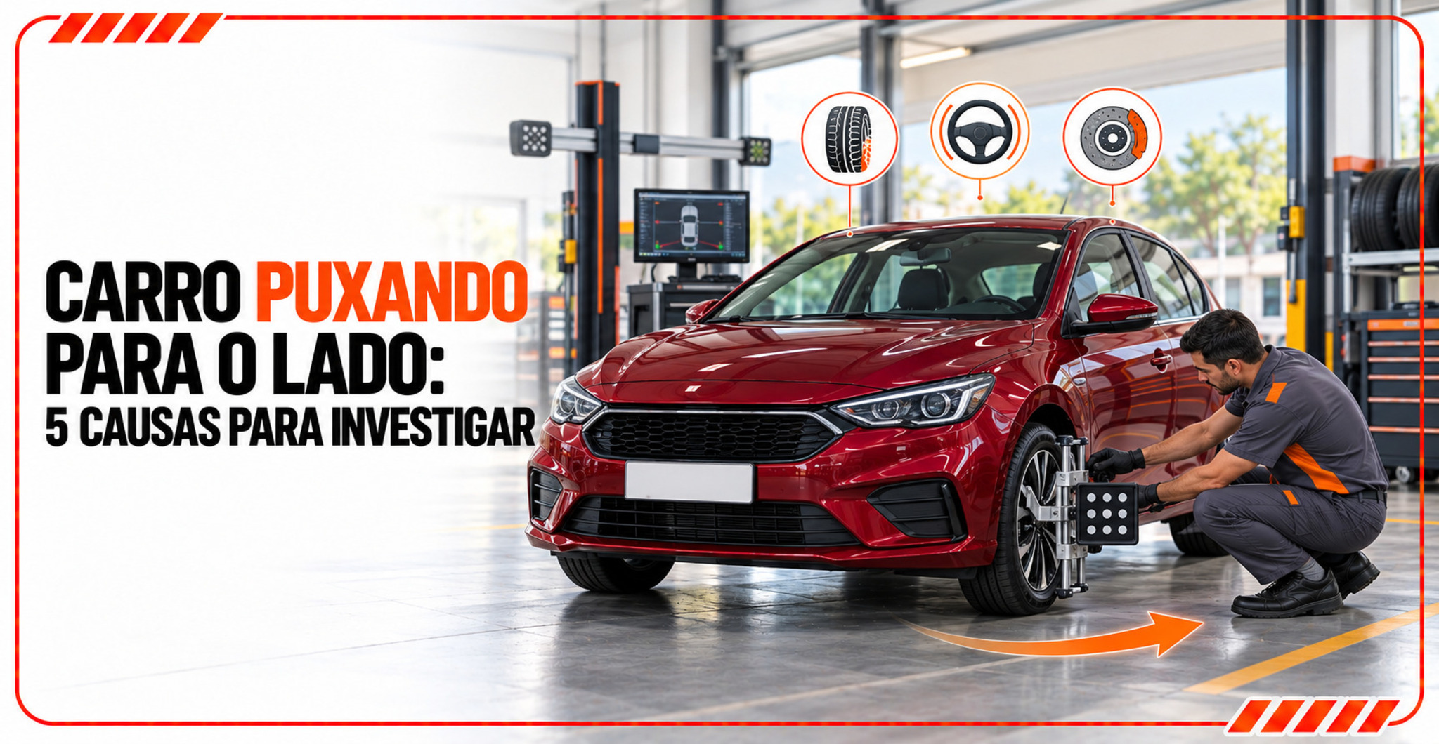Carro puxando para o lado: 5 causas para investigar e resolver