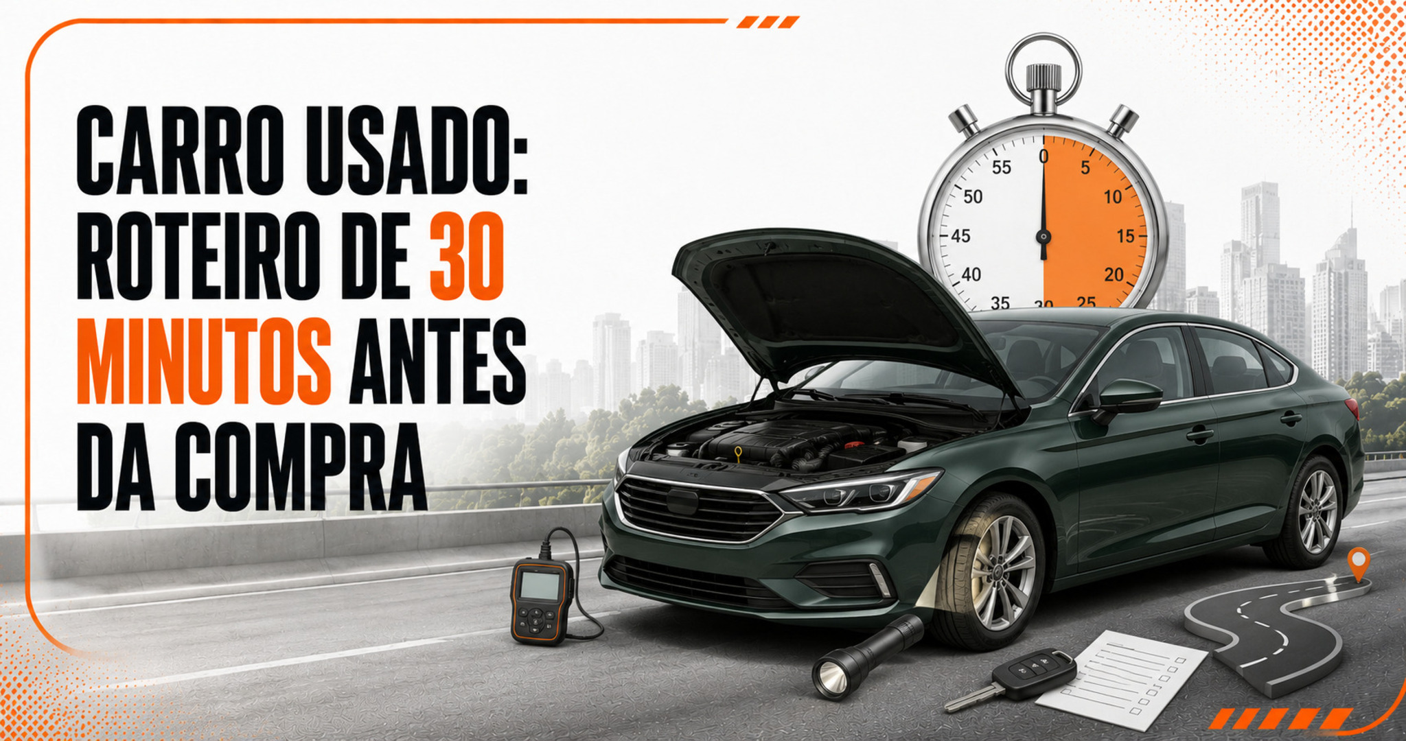 Roteiro de 30 minutos para avaliar um carro usado na visita