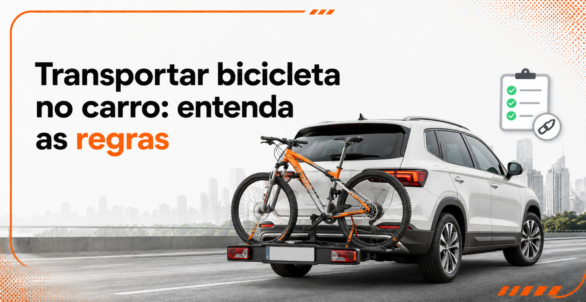 Transportar bicicleta no carro: regras para suporte e placa