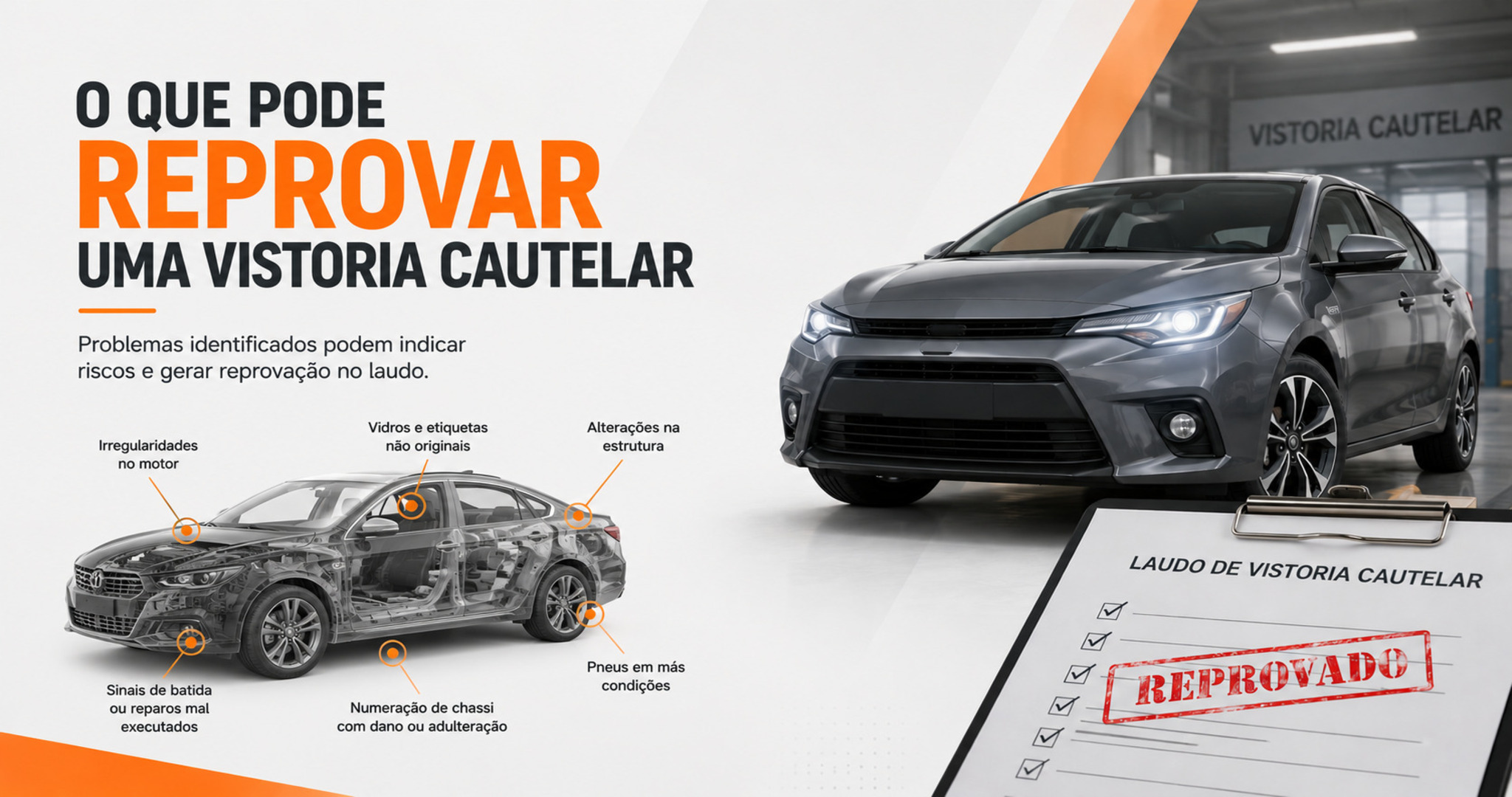 O que pode reprovar uma vistoria cautelar e como evitar problemas na compra do carro