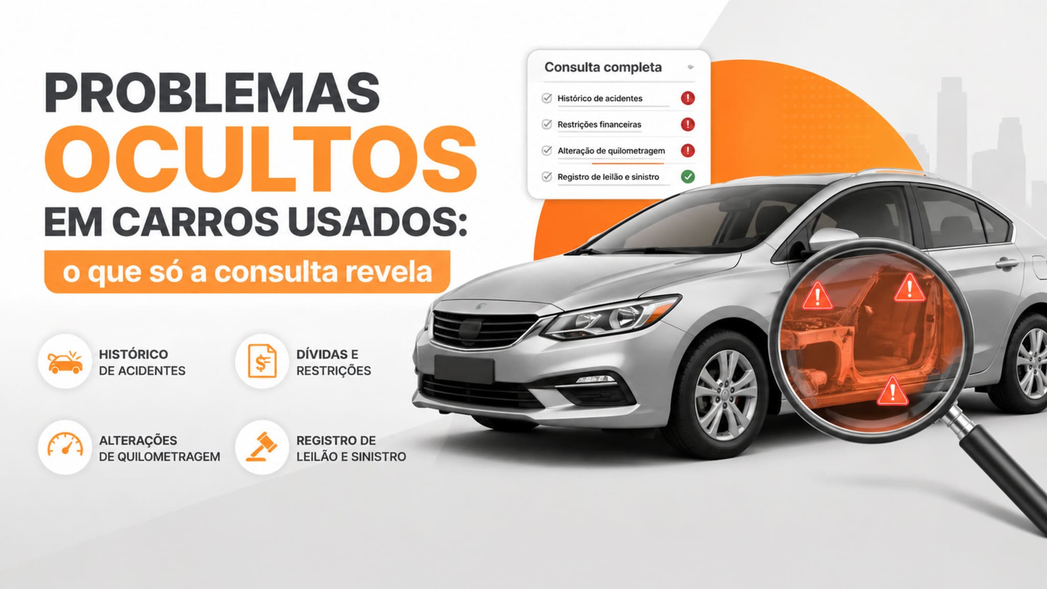 Problemas ocultos: o que você não vê em um carro sem uma consulta completa
